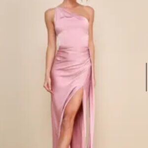 Elegant Pink One-Shoulder Dress